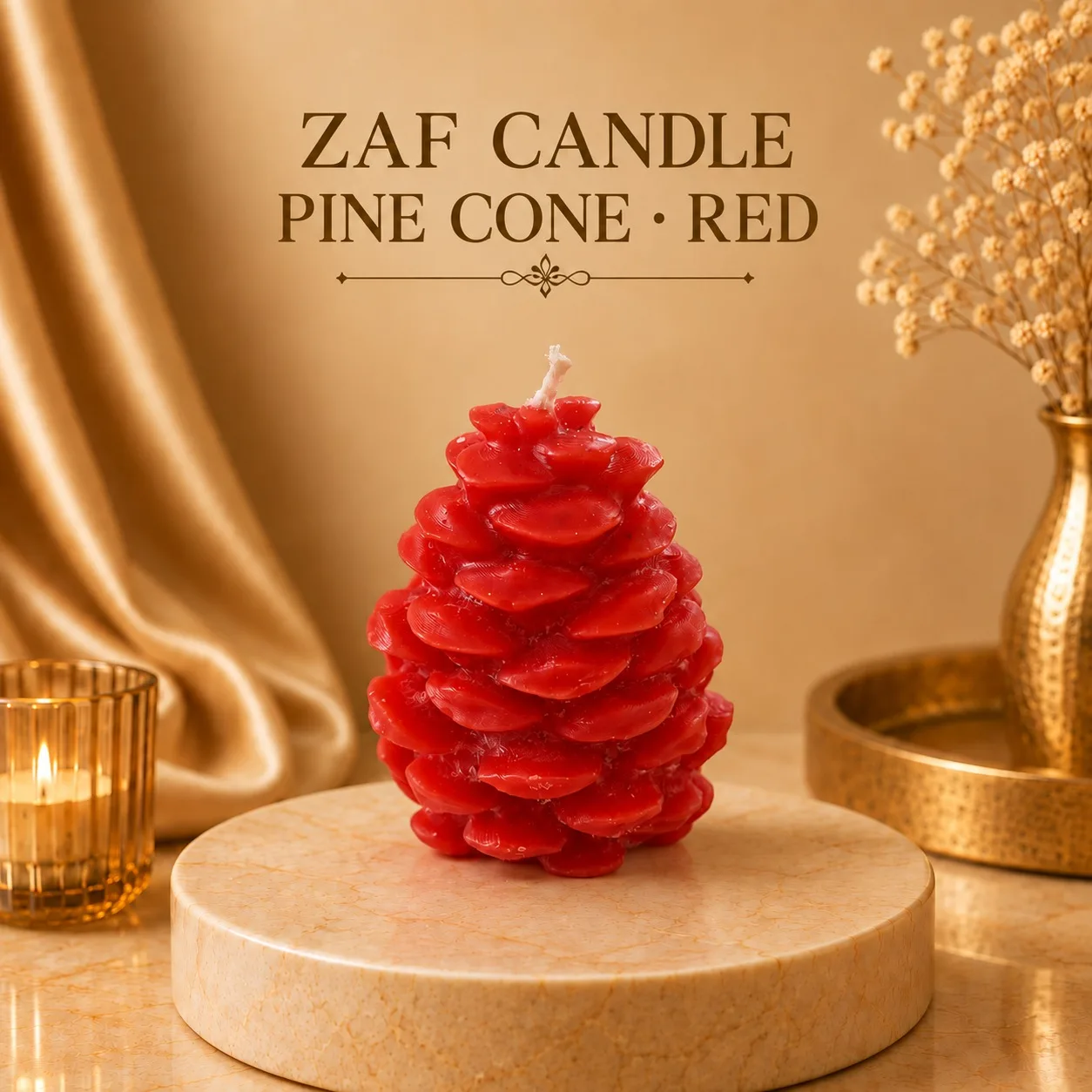 Pine Cone Candle Kırmızı