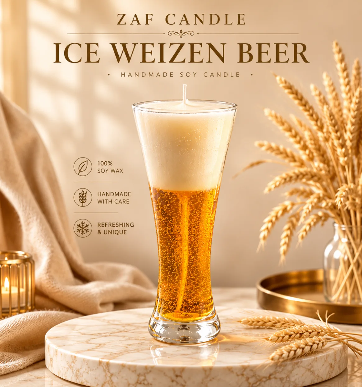 IceWeizen Beer Candle