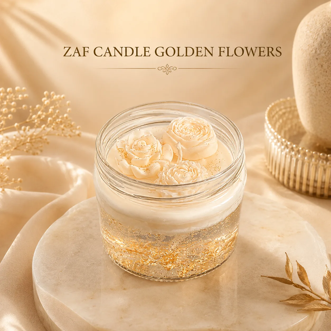 Golden Flowers Candle